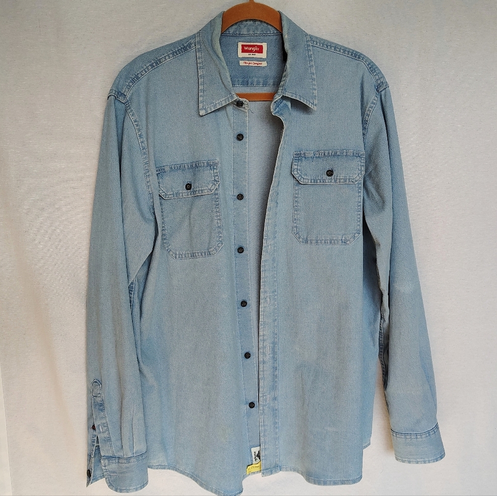 Wrangler Denim Shirt Light Wash Large